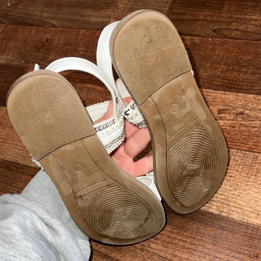 Jellypop Cream and Tan Beaded Sandals